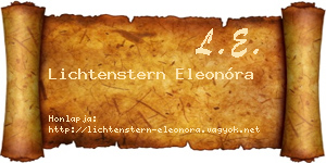 Lichtenstern Eleonóra névjegykártya